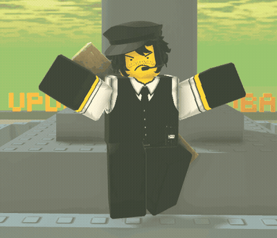 A Cartoon Character Is Standing In Front Of A Sign That Says Ufl GIF