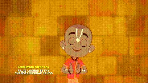 A Cartoon Character Is Standing In Front Of A Statue With The Words Animation Director Written On The Bottom GIF