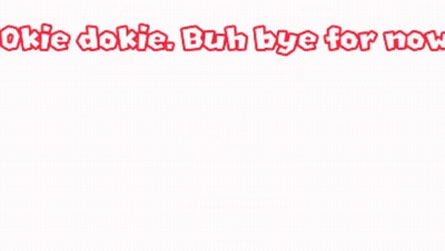 A Cartoon Character Is Standing In Front Of A White Background With The Words Okie Dokie Buh Bye For Now . GIF