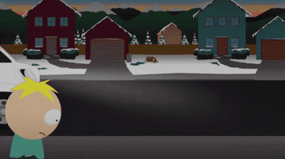 A Cartoon Character Is Standing In Front Of A White Van With Two Men In It GIF