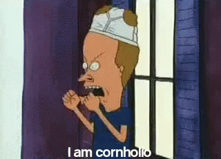 A Cartoon Character Is Standing In Front Of A Window And Screaming . GIF