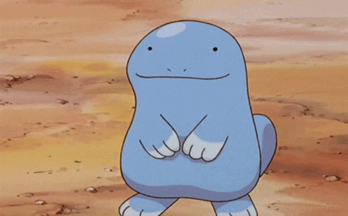 A Cartoon Character Is Standing In The Dirt With A Smiley Face GIF