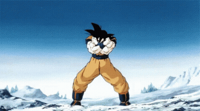 A Cartoon Character Is Standing In The Snow With His Arms Outstretched . GIF