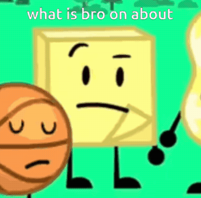 A Cartoon Character Is Standing Next To A Basketball And A Block With A Sad Face . GIF
