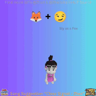 A Cartoon Character Is Standing Next To A Fox And An Emoji GIF