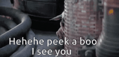 A Cartoon Character Is Standing Next To A Hose And Says I See You GIF