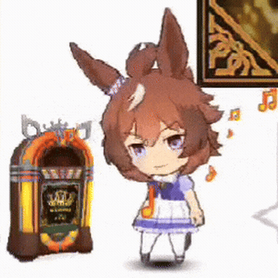 A Cartoon Character Is Standing Next To A Jukebox And A Picture . GIF
