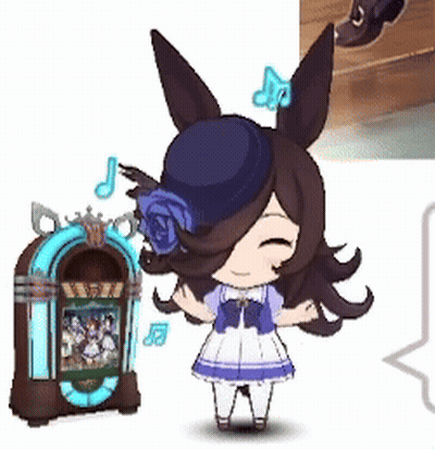 A Cartoon Character Is Standing Next To A Jukebox GIF