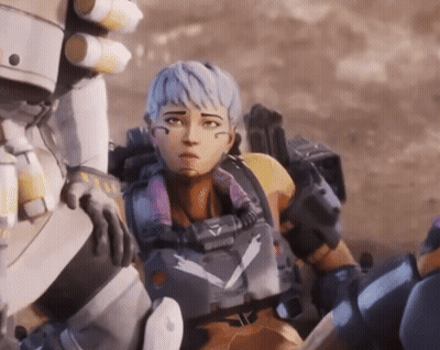 A Cartoon Character Is Standing Next To A Robot And Looking At The Camera . GIF