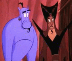 A Cartoon Character Is Standing Next To Another Cartoon Character In A Room . GIF