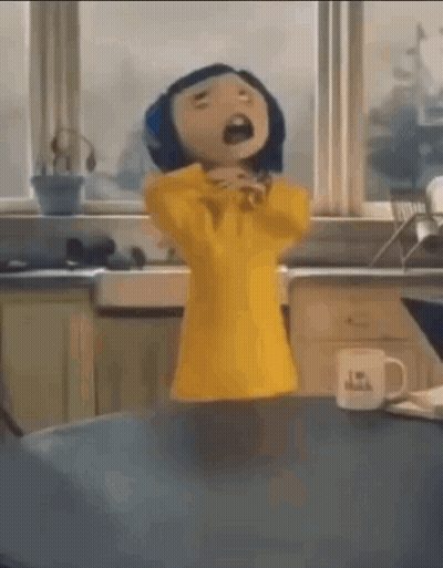 A Cartoon Character Is Standing On A Counter In A Kitchen . GIF