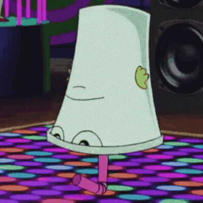 A Cartoon Character Is Standing On A Disco Floor With A Speaker In The Background GIF