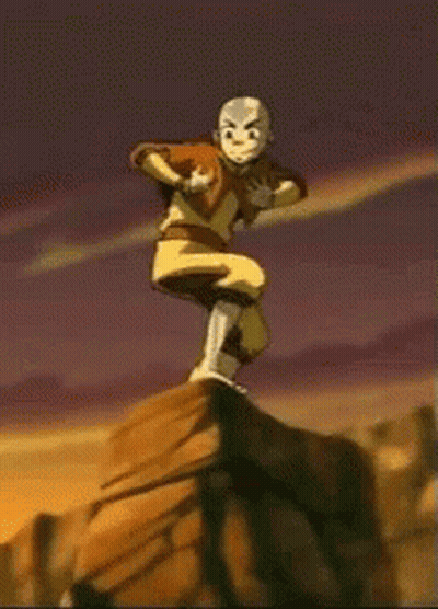 A Cartoon Character Is Standing On A Rock GIF