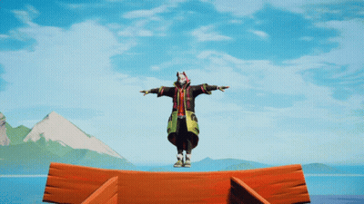A Cartoon Character Is Standing On A Wooden Boat In The Water GIF