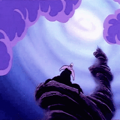 A Cartoon Character Is Standing On Top Of A Rocky Cliff GIF