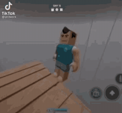 A Cartoon Character Is Standing On Top Of A Wooden Table In A Video Game . GIF