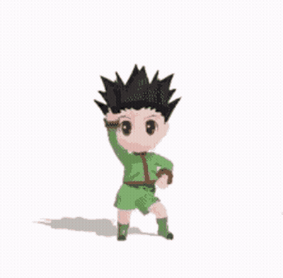 A Cartoon Character Is Standing With His Arms Outstretched And A Shadow On A White Background . GIF