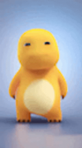 A Cartoon Character Is Standing With Its Arms Outstretched . GIF
