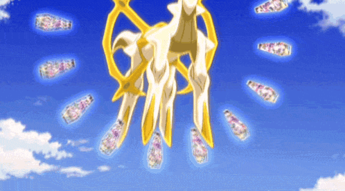 A Cartoon Character Is Surrounded By A Bunch Of Bottles Of Soda GIF