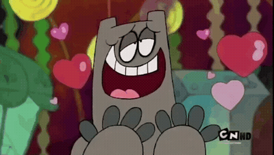 A Cartoon Character Is Surrounded By Hearts And Says Cnn On The Bottom GIF