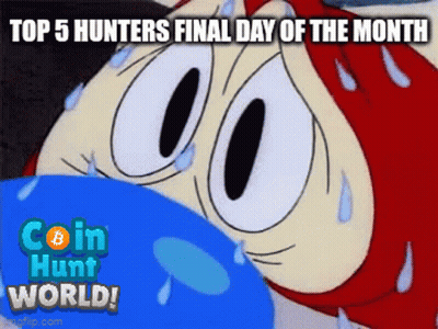 A Cartoon Character Is Sweating With The Words Top 5 Hunters Final Day Of The Month On The Bottom GIF