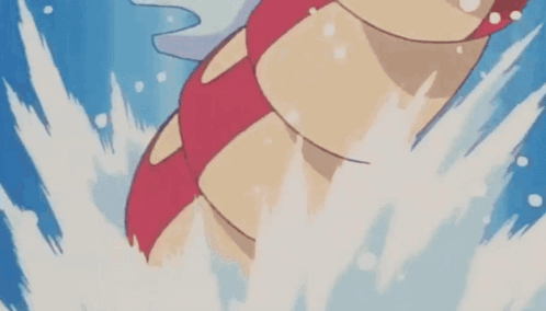 A Cartoon Character Is Swimming In The Water With A Blue Background . GIF