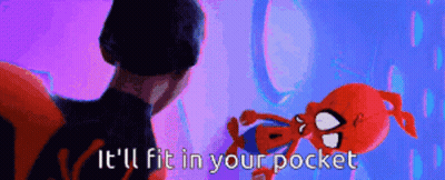 A Cartoon Character Is Talking To Another Cartoon Character With The Words `` It 'Ll Fit In Your Pocket '' GIF