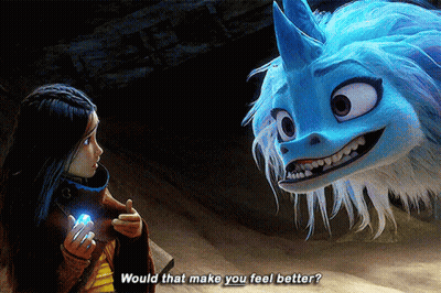 A Cartoon Character Is Talking To Another Cartoon Character With The Words " Would That Make You Feel Better " GIF