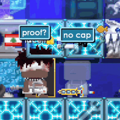 A Cartoon Character Is Talking To Another Character With A Sign That Says Proof And No Cap GIF