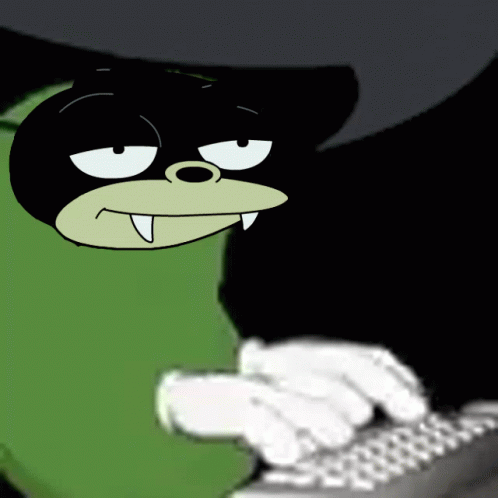 A Cartoon Character Is Typing On A Computer Keyboard GIF