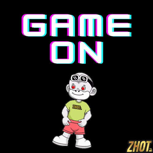 A Cartoon Character Is Walking In Front Of A Black Background That Says Game On GIF