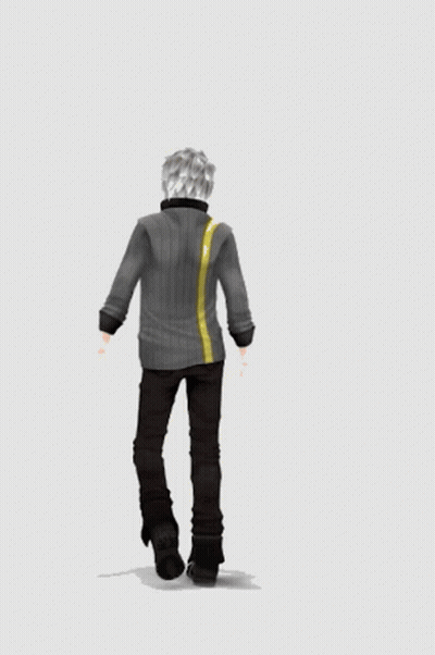 A Cartoon Character Is Walking With A Yellow Exclamation Point Behind Him GIF