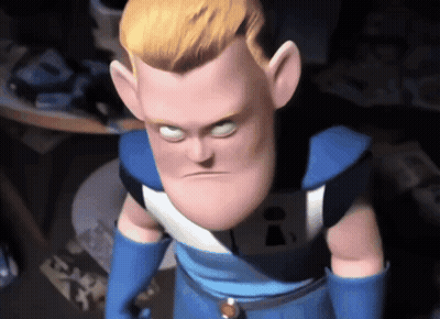 A Cartoon Character Is Wearing A Blue And White Uniform With The Letter I On It GIF