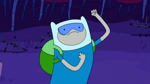 Cartoon Character Wearing Blue Mask Giving Fist Bump GIF