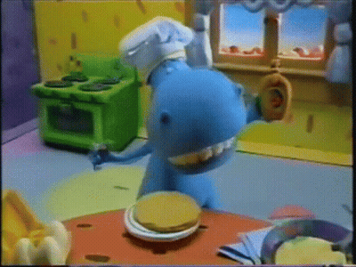 A Cartoon Character Is Wearing A Chef 'S Hat And Holding A Bottle GIF