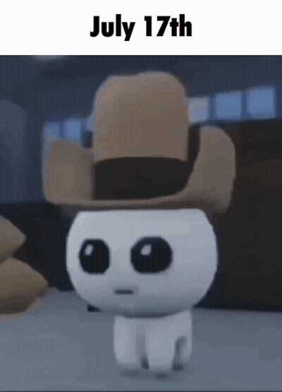 A Cartoon Character Is Wearing A Cowboy Hat And Says July 17Th GIF