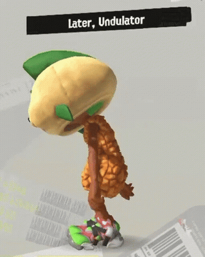 A Cartoon Character Is Wearing A Green Hat And A Pineapple Costume With The Words Later Undulator On The Bottom Right GIF