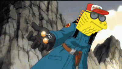A Cartoon Character Is Wearing A Hat That Says ' Zillion ' On It GIF