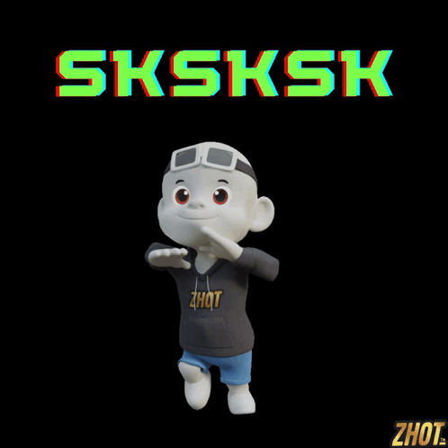 A Cartoon Character Is Wearing A Hoodie That Says Zhot GIF