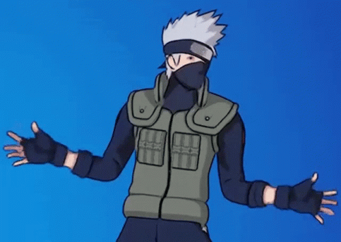 A Cartoon Character Is Wearing A Mask And Gloves And Is Standing With His Arms Outstretched . GIF