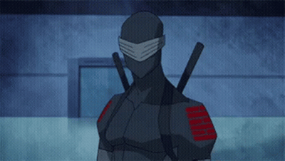 A Cartoon Character Is Wearing A Mask And Holding A Pair Of Swords . GIF