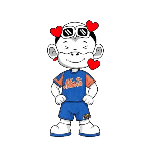 A Cartoon Character Is Wearing A Mets Jersey Sticker