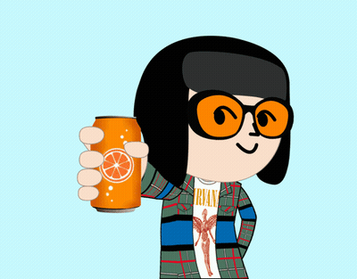A Cartoon Character Is Wearing A Nirvana Shirt GIF