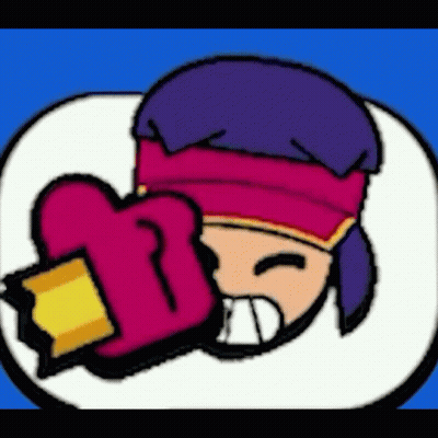 A Cartoon Character Is Wearing A Pink Boxing Glove And A Purple Headband . GIF