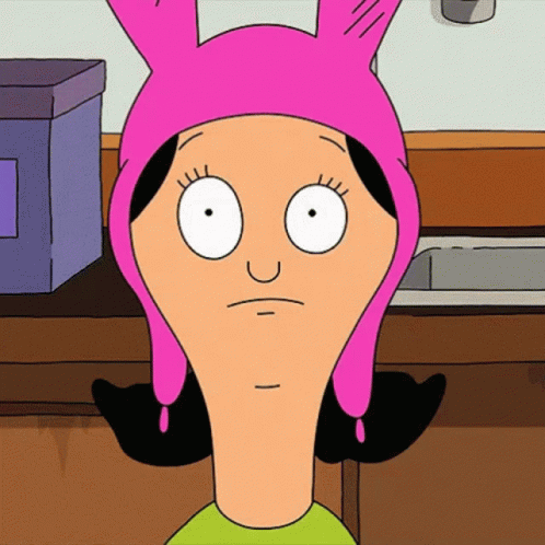 A Cartoon Character Is Wearing A Pink Hat And Making A Funny Face GIF