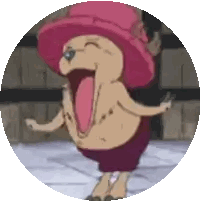 A Cartoon Character Is Wearing A Pink Hat Sticker