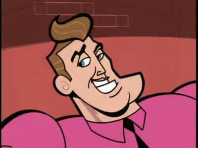 A Cartoon Character Is Wearing A Pink Shirt And Tie GIF