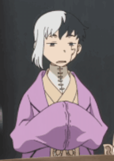 A Cartoon Character Is Wearing A Purple Robe And Making A Sad Face GIF