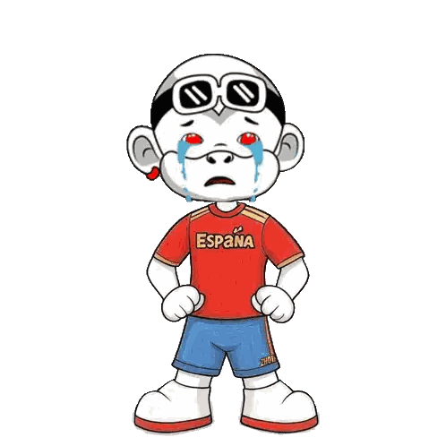 A Cartoon Character Is Wearing A Red Espana Shirt Sticker
