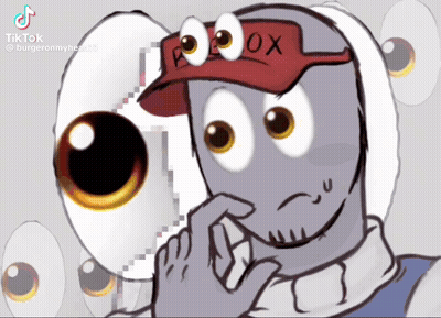 A Cartoon Character Is Wearing A Red Hat That Says Pobox GIF
